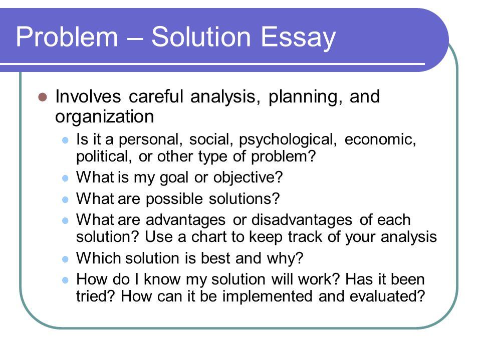 What Is a Problem and Solution Essay