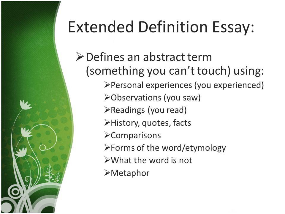 how to define a word in an essay